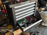 a tool box that is sitting in the garage