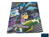 a close up of a pokemon trading card with a black and yellow pokemon character