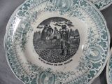 a plate with a picture of a man and a woman on it