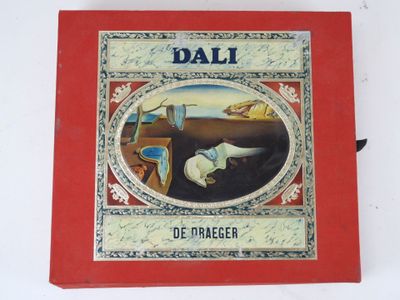 a red book with a picture of dali on it