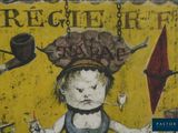 a picture of a painting of a child with a hat on