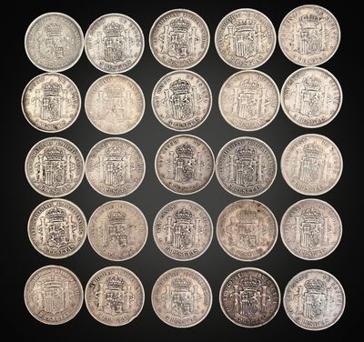 a collection of twenty silver coins