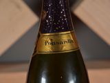 a bottle of champagne that is sitting on a table