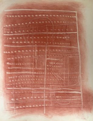 une image représentant un dessin en rouge et blanc d'un bâtiment
