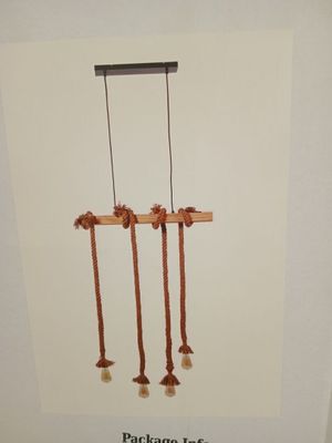 @@@ 1 suspension NEW DETROIT 4 lampes abat jour finition boi…