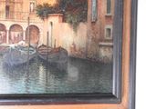 a painting on the wall of a building with boats in the water