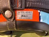 a close up of a luggage bag with a label on it