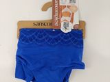the panties are blue and have a tag on it
