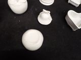 a lot of small white objects that are on the table