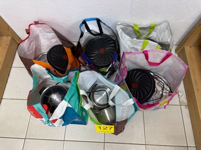 a pile of items that are sitting on the floor
