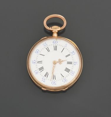 Montre de col en or jaune 18K 750 millièmes à mouvement méca…