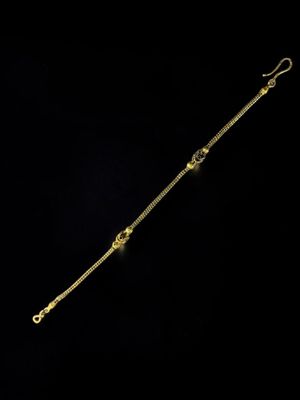 an image of a gold bracelet on a black background
