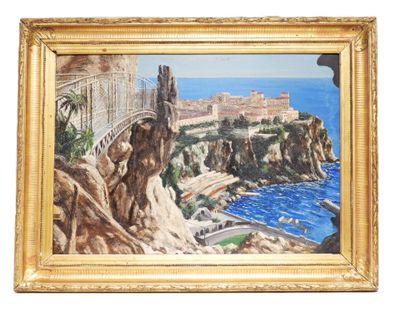 École du XXe siècle. Vue du Rocher de Monaco. - Photo 1