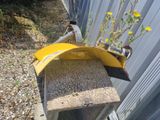 a small plant that is growing out of a concrete block