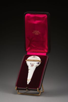 l'image d'un petit coquillage blanc dans un étui rouge