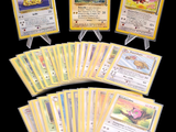 several pokemon cards are displayed on a black background
