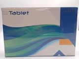 a close up of a box with a blue and white design on it