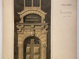 une vieille photo d'un bâtiment sur lequel figure une horloge