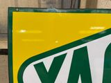 yellow and green sign with the word six o ' clock on it