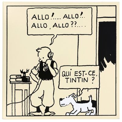 an image of a cartoon of a man talking on a cell phone next to a dog