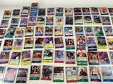 the collection of pokemon cards are on the table ready to be played