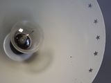 a lamp that is on top of a table