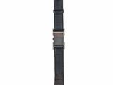 an image of a black leather watch strap on a white background