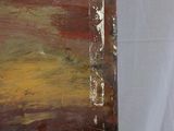 an oil painting of a red, yellow, and brown landscape