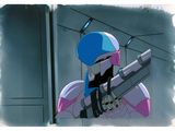 cartoon picture of a man in a helmet holding a gun