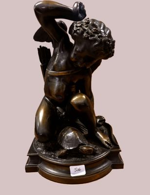 L.V.E Robert Bronze angelot à l’arquois XIX manque son arc H…