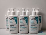 four bottles of ceravee hand sanitizer sitting on a counter