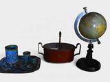 three different types of objects sitting on a white surface