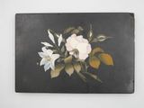 a picture of a painting on a wall of flowers
