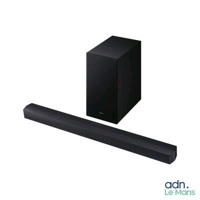 a black sound bar with a box on top of it