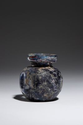 BALSAMAIRE Verre bleu cobalt H. 8 cm x Diam. 5 cm ( H.3 ¹/8 …