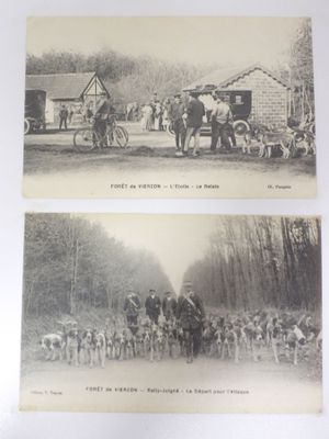 two black and white photos of horses pulling a carriage and a horse drawn carriage