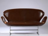 leather swan chair by arne jacobs for arne jacobs, denmark, 1960s