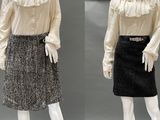 two mannequins dressed in different styles of clothing on a mannequin stand
