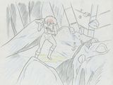 dessin représentant un homme en combinaison spatiale debout au sommet d'une montagne