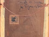 an old picture of a brown piece of paper with writing on it