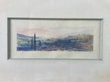 an image of a painting of a landscape in a white frame