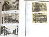 a book opened to show pictures of people and buildings
