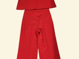 red cropped top and wide leg pants set for girls