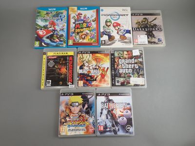 many video games on the table and on the table
