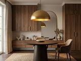a dining room with a table and chairs in it