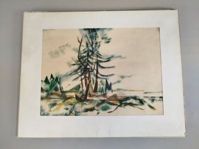une image d'une photo d'un tableau représentant des arbres