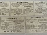 Lot de six cartes de baseball vintage des années 1950, avec les noms des équipes