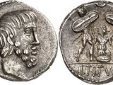 a silver coin with an image of a man and a woman on it
