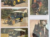 several pictures of old cars are displayed in a book