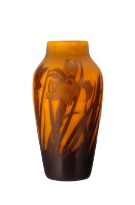 a vase with a flower on it on a white background